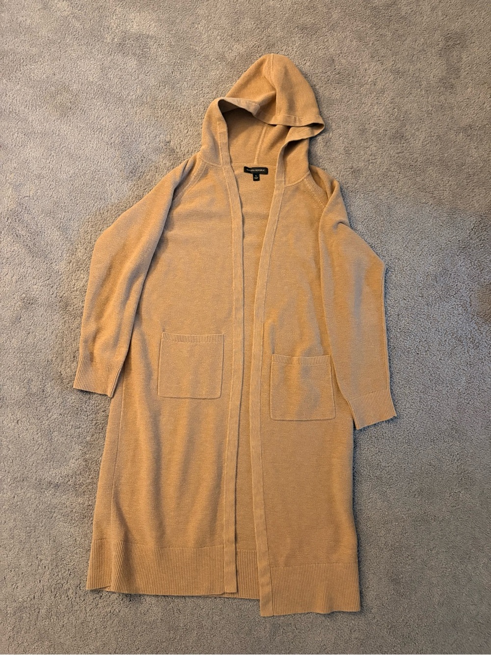 Banana Republic Camel Hooded Knit Cardigan